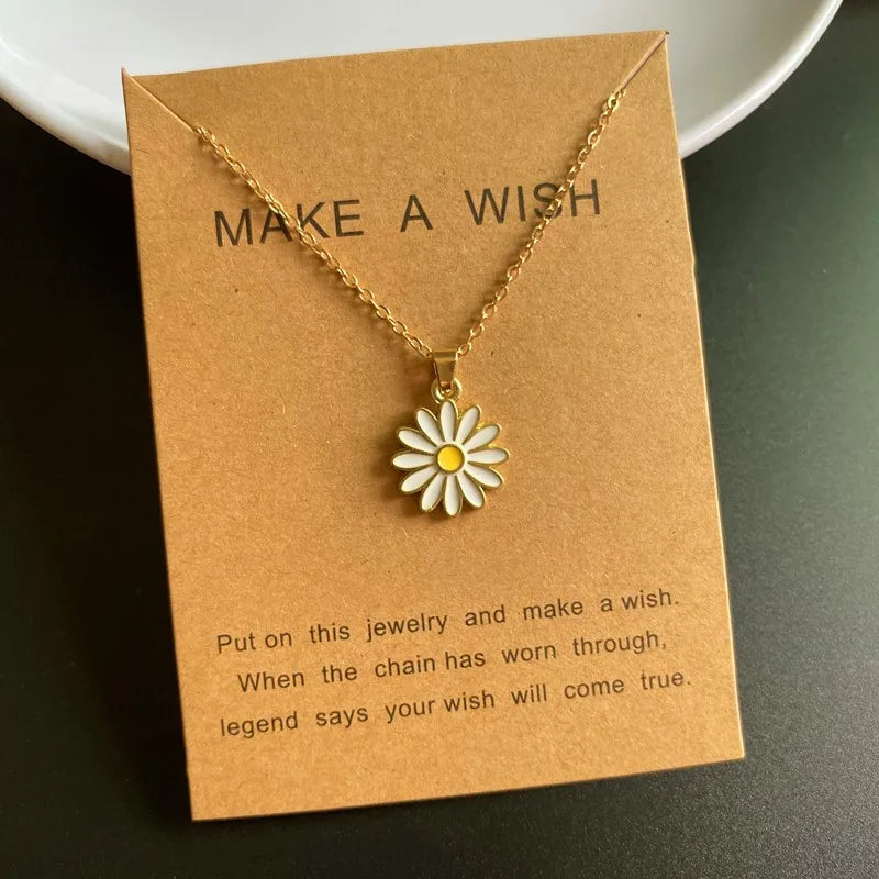 Small Pendant Sunflower Necklace for Girl Korean Fashion Women Choker Necklace Sunnmer Neck Jewlery Wholesale Dropshipping