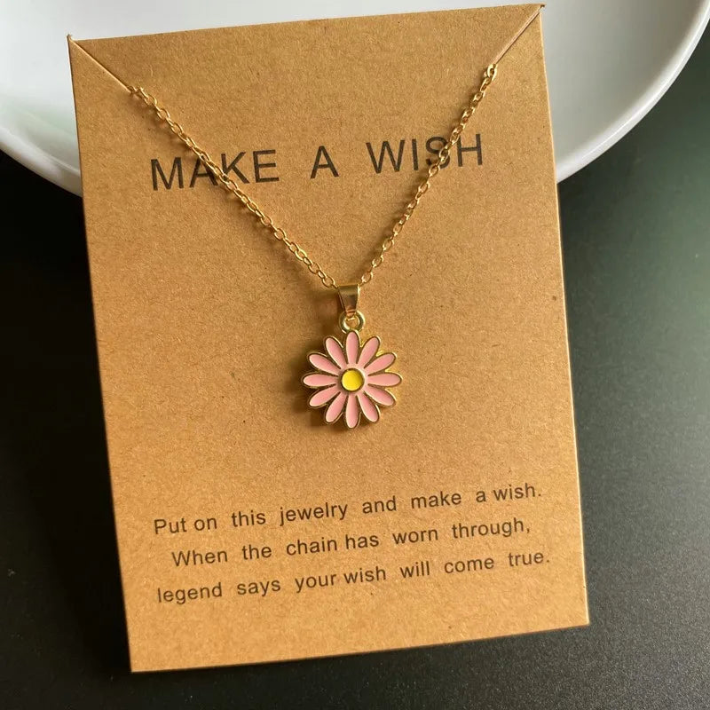 Small Pendant Sunflower Necklace for Girl Korean Fashion Women Choker Necklace Sunnmer Neck Jewlery Wholesale Dropshipping