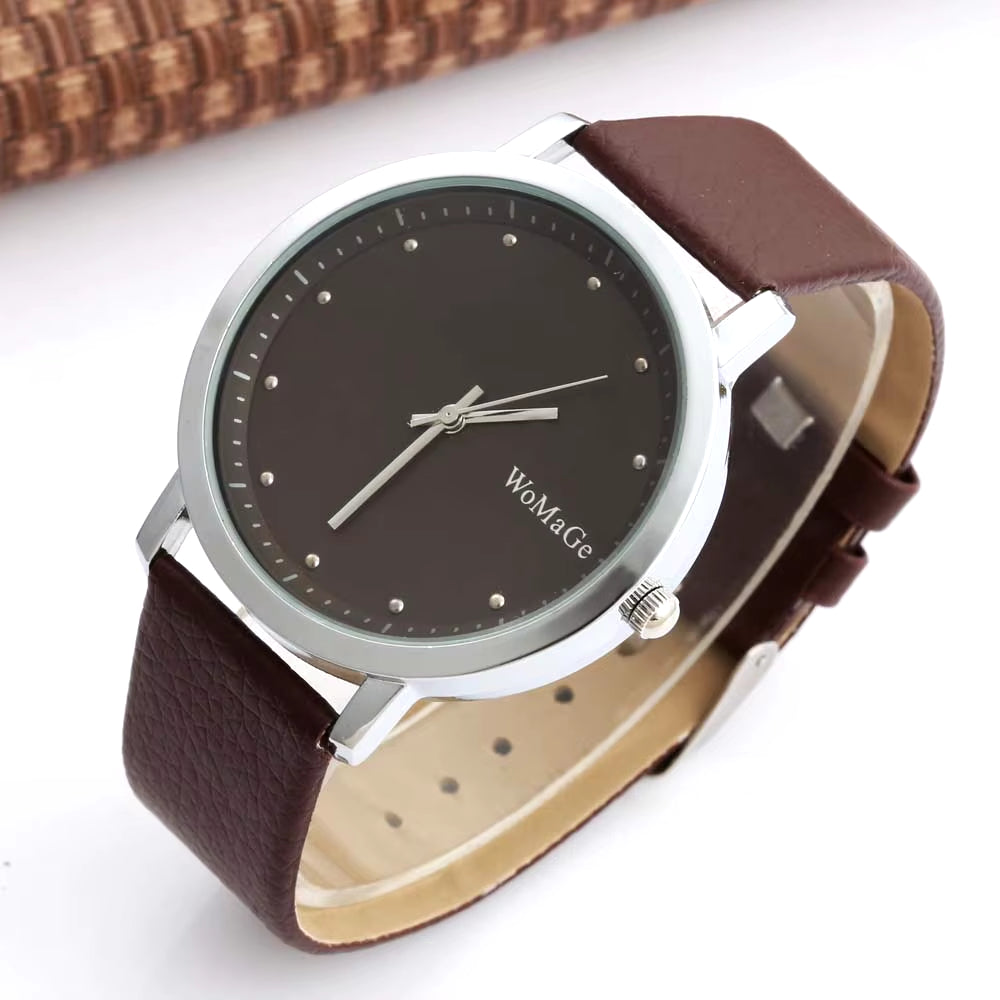 2020 New Fashion Unisex Watches Men Women Casual Quartz Watches Leather Strap Relogio Masculino Relogio Feminino WOMAGE