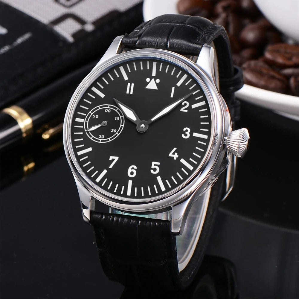 17 Jewels Mechanical Hand Winding Watch Movement 6497 Fashion Leather Sport Luminous Man Luxury Brand Watch