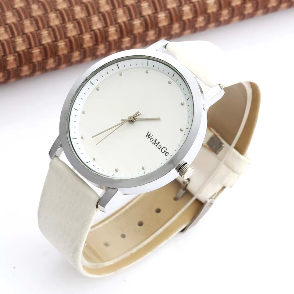 2020 New Fashion Unisex Watches Men Women Casual Quartz Watches Leather Strap Relogio Masculino Relogio Feminino WOMAGE